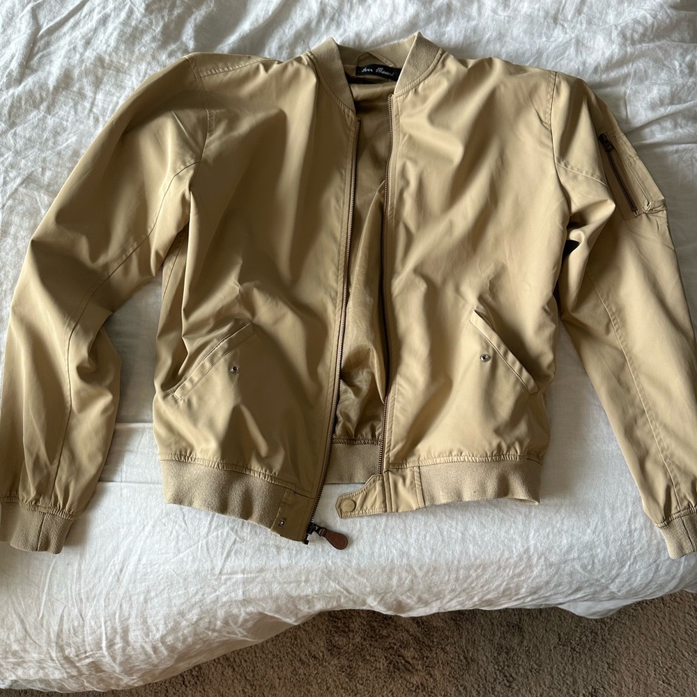 Men's Tan Bomber Jacket ever forward